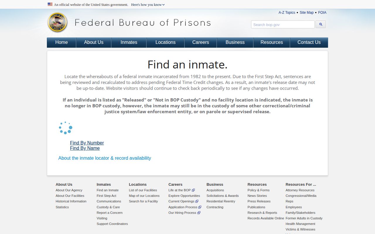 Chaves County federal custody record locator interface